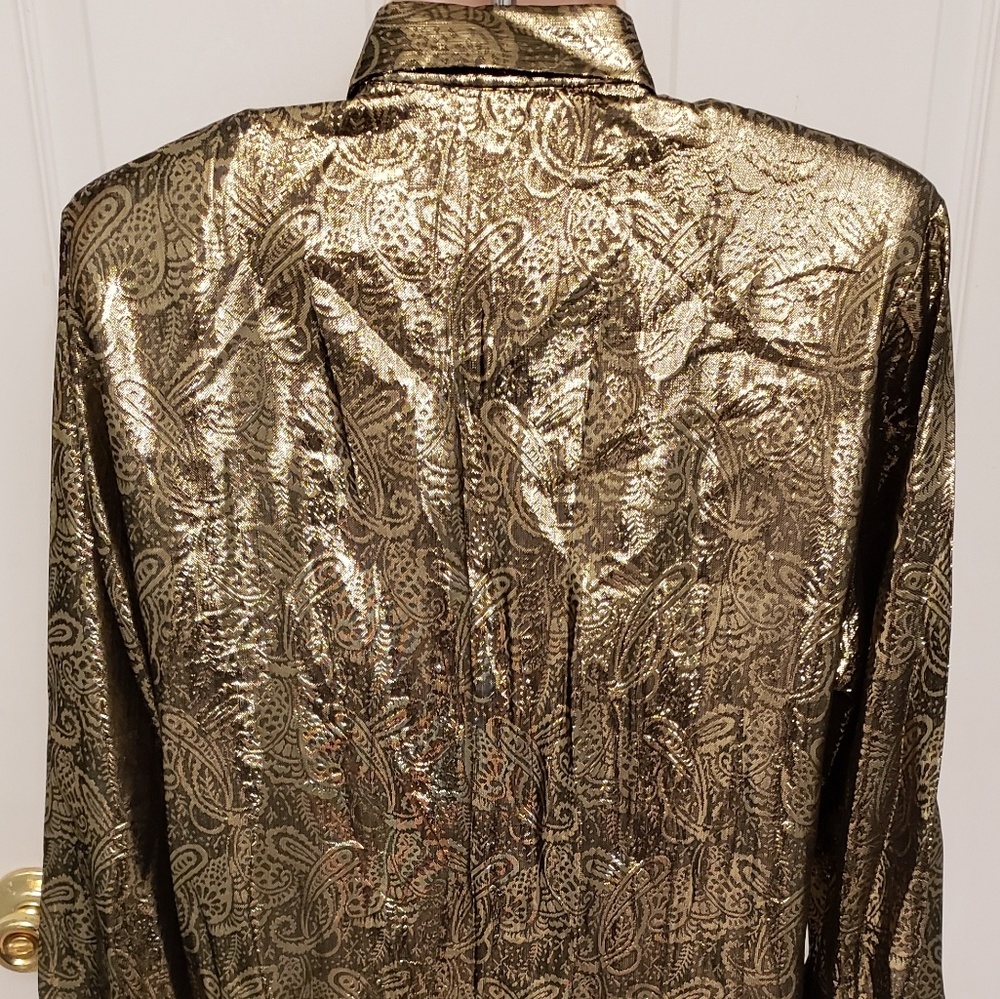 Metallic Ruffled Bodice Blouse - Picture 4 of 6